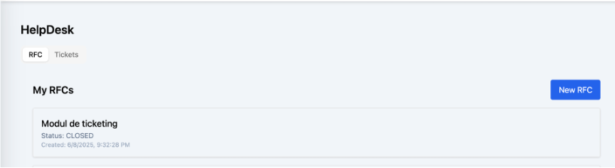 HelpDesk – taburi RFC & Tickets